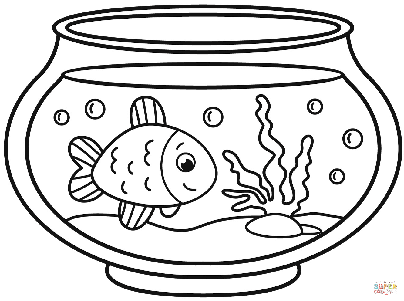 Aquarium coloring page free printable coloring pages