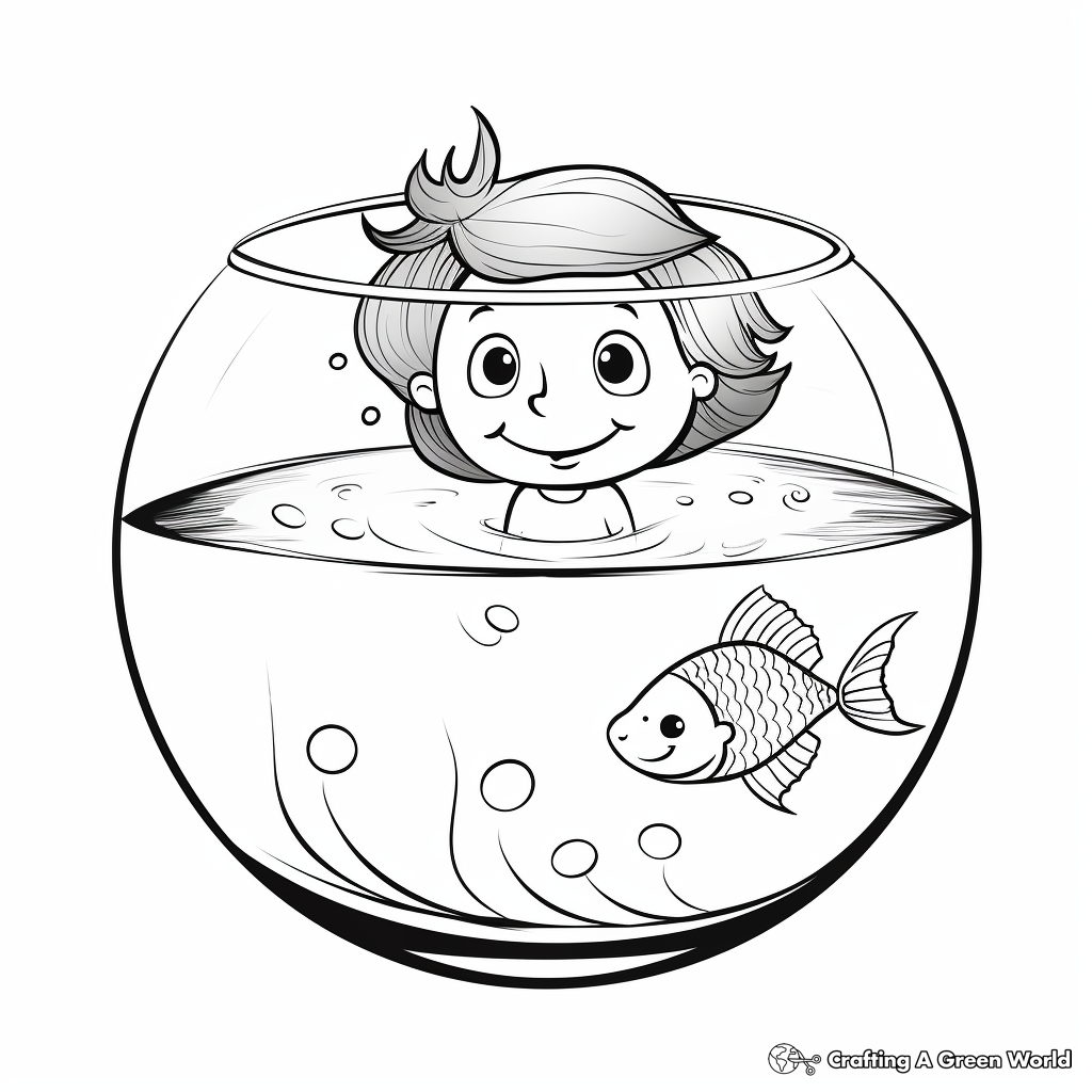 Fish bowl coloring pages