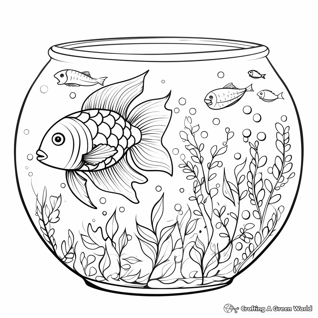 Fish bowl coloring pages