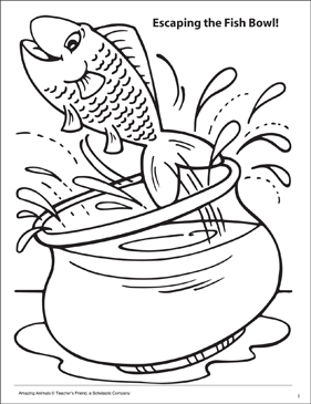 Escaping the fish bowl amazing animals coloring page printable coloring pages