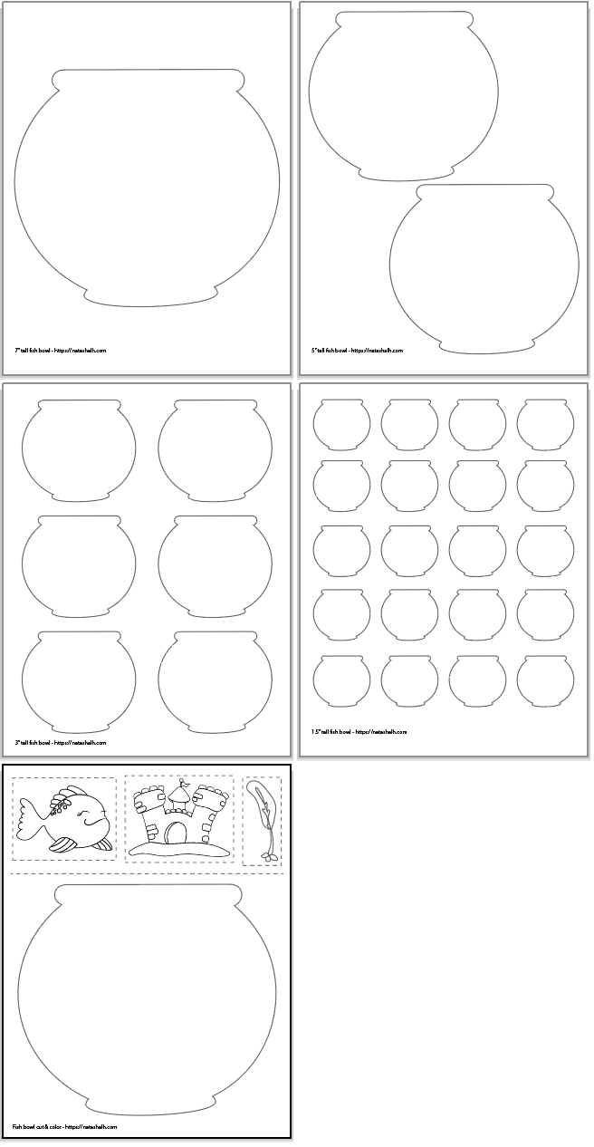 Fish bowl templates and cut color page â the artisan life