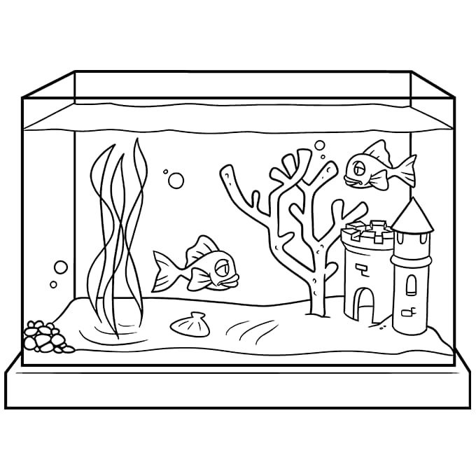 Fish bowl coloring pages printable for free download