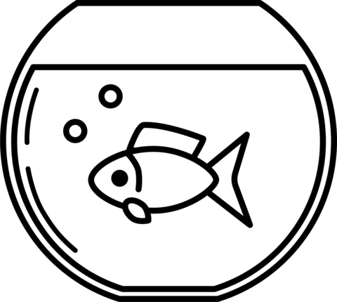 Fish bowl aquarium coloring page free printable coloring pages