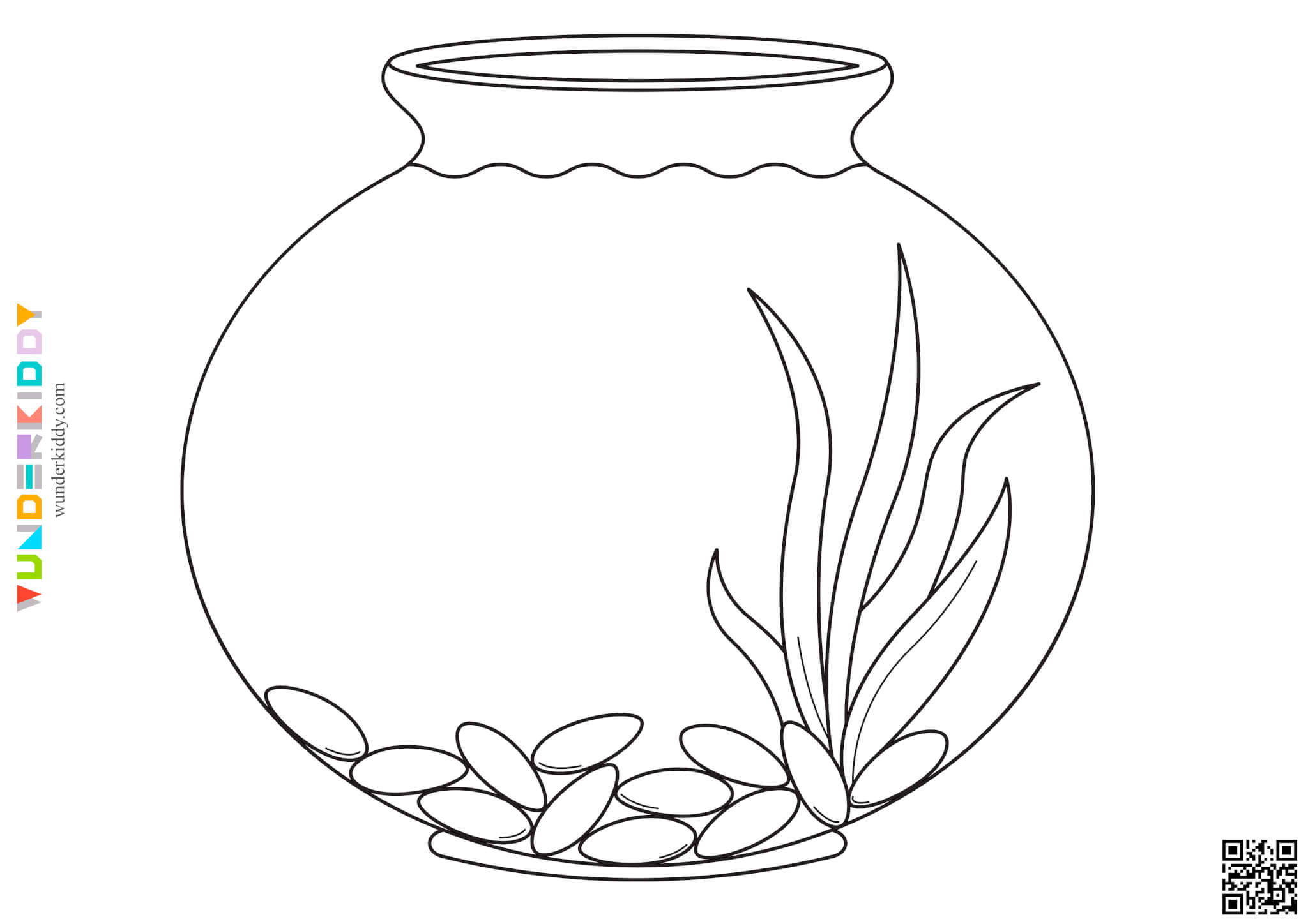 Fish bowl printable template for toddler and preschool craft