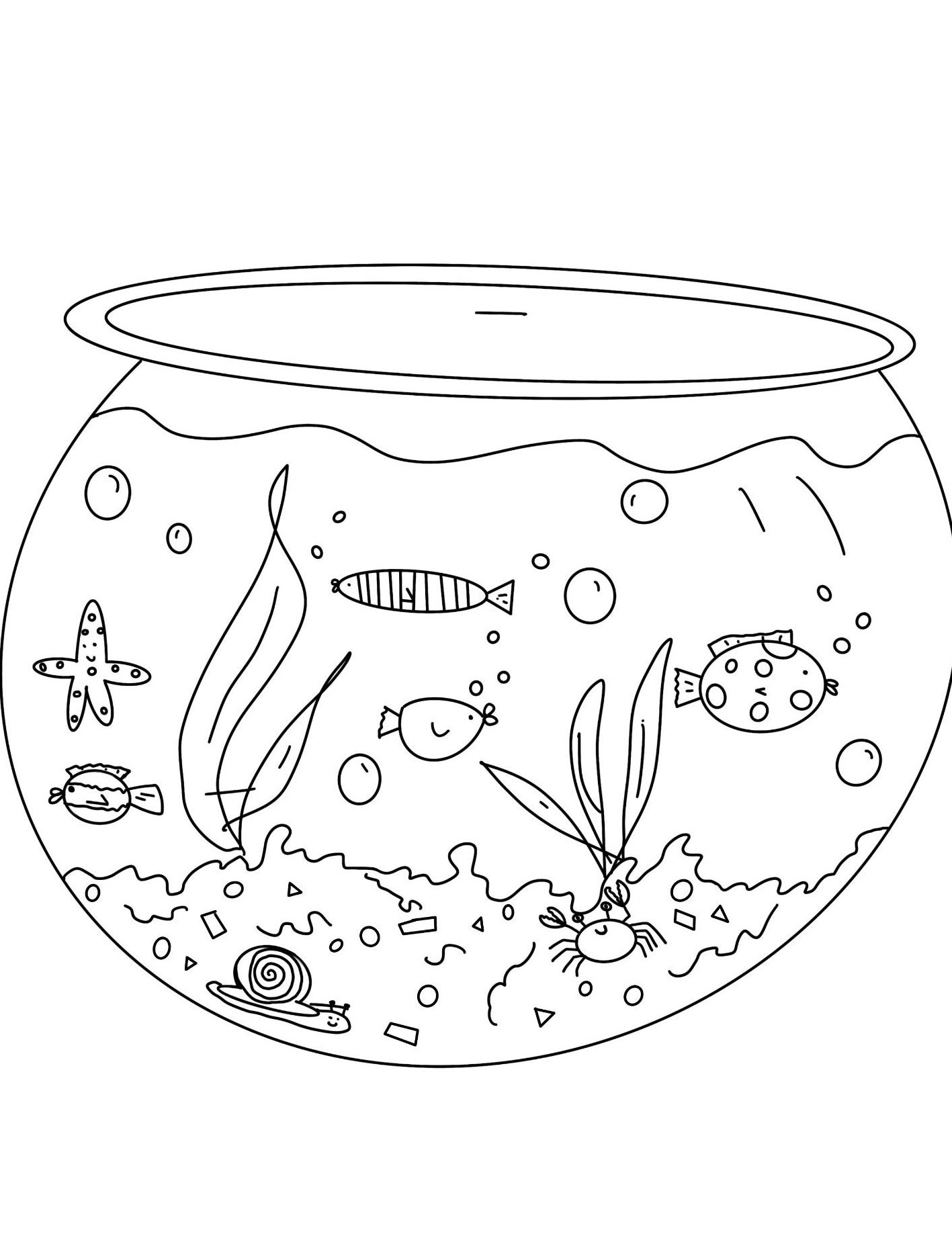 Fishbowl coloring sheet