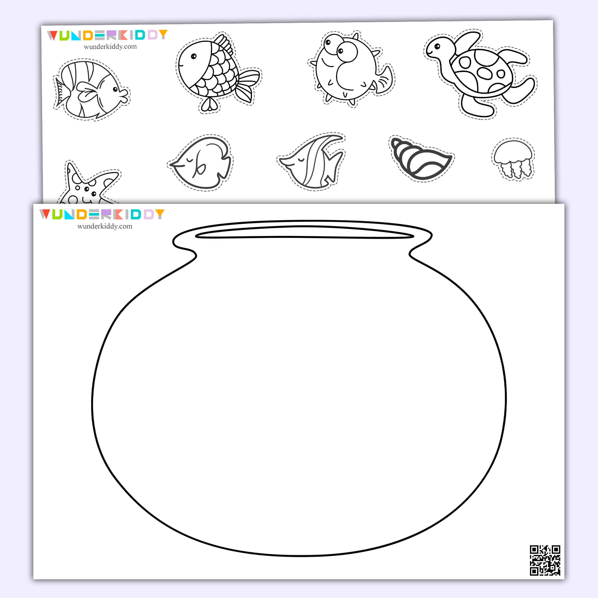 Free printable fish bowl craft template for kindergarten