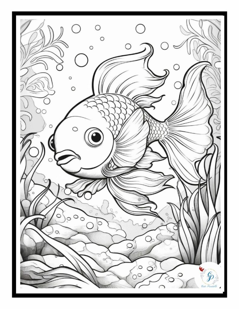 Ocean animals coloring pages for kids cute printable