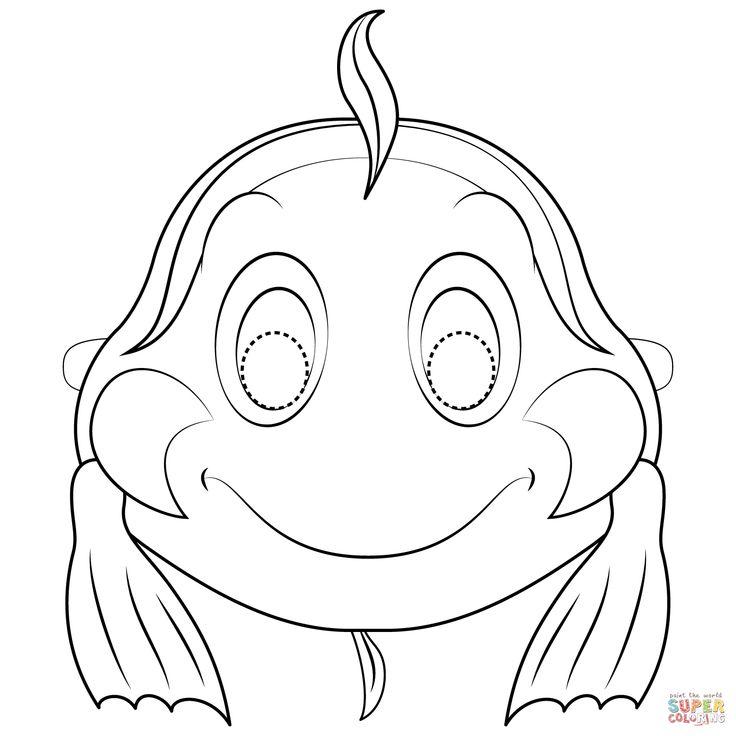 Fish mask coloring page free printable coloring pages fish mask animal masks for kids coloring pages