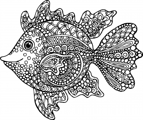 Exotic fish coloring page