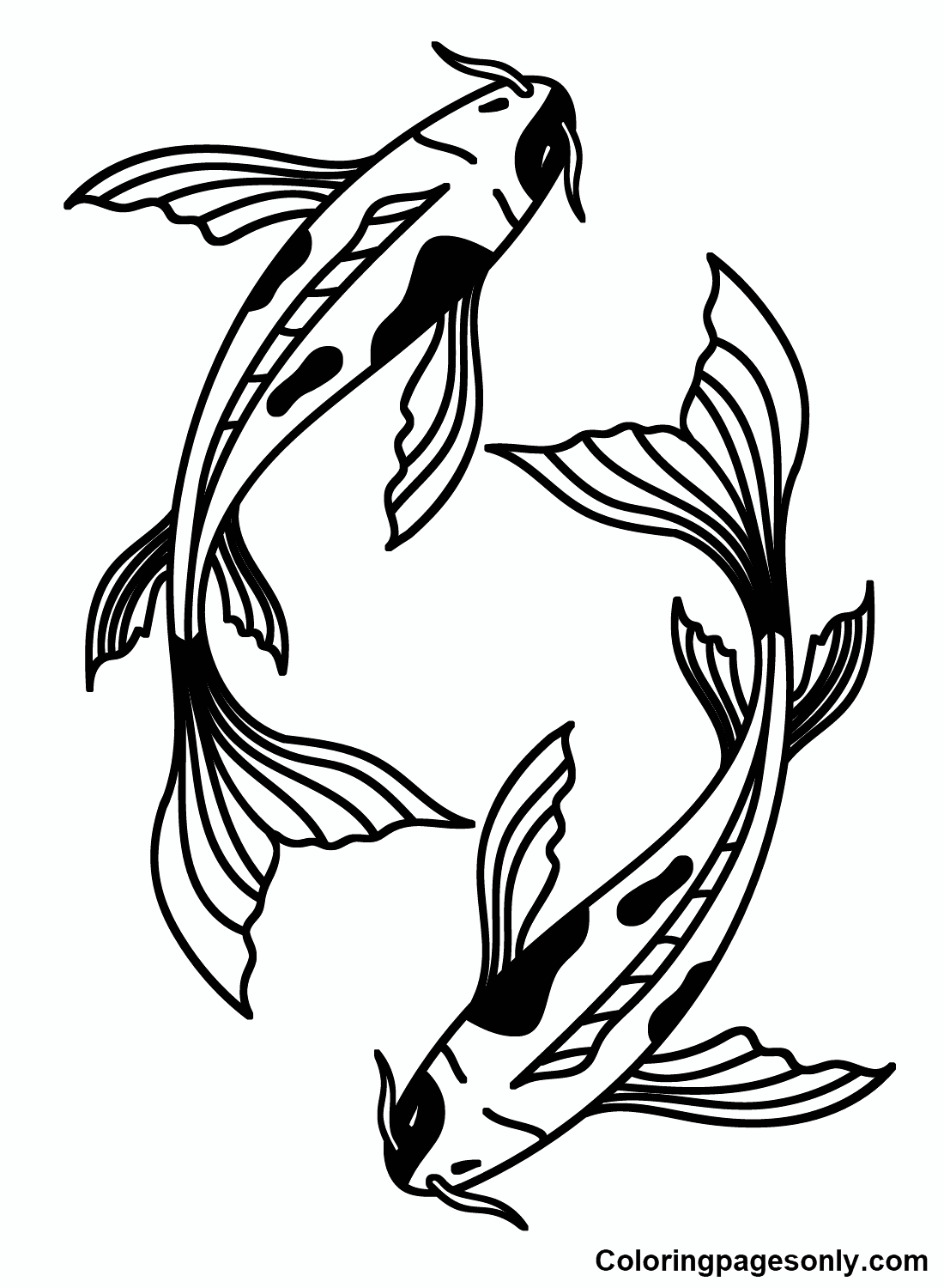 Koi fish coloring pages printable for free download