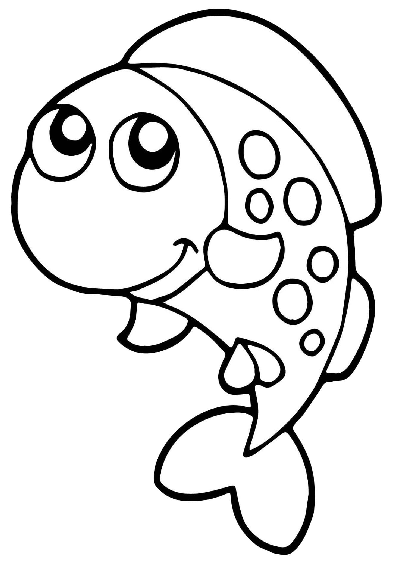 Cute fish image coloring page