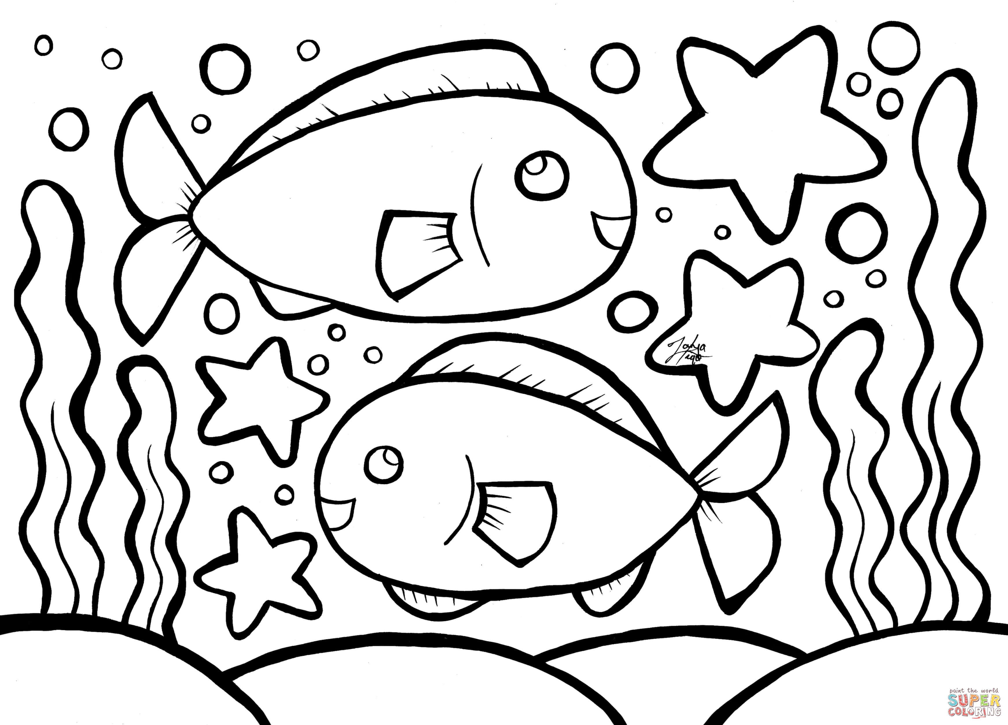 Fish coloring page free printable coloring pages