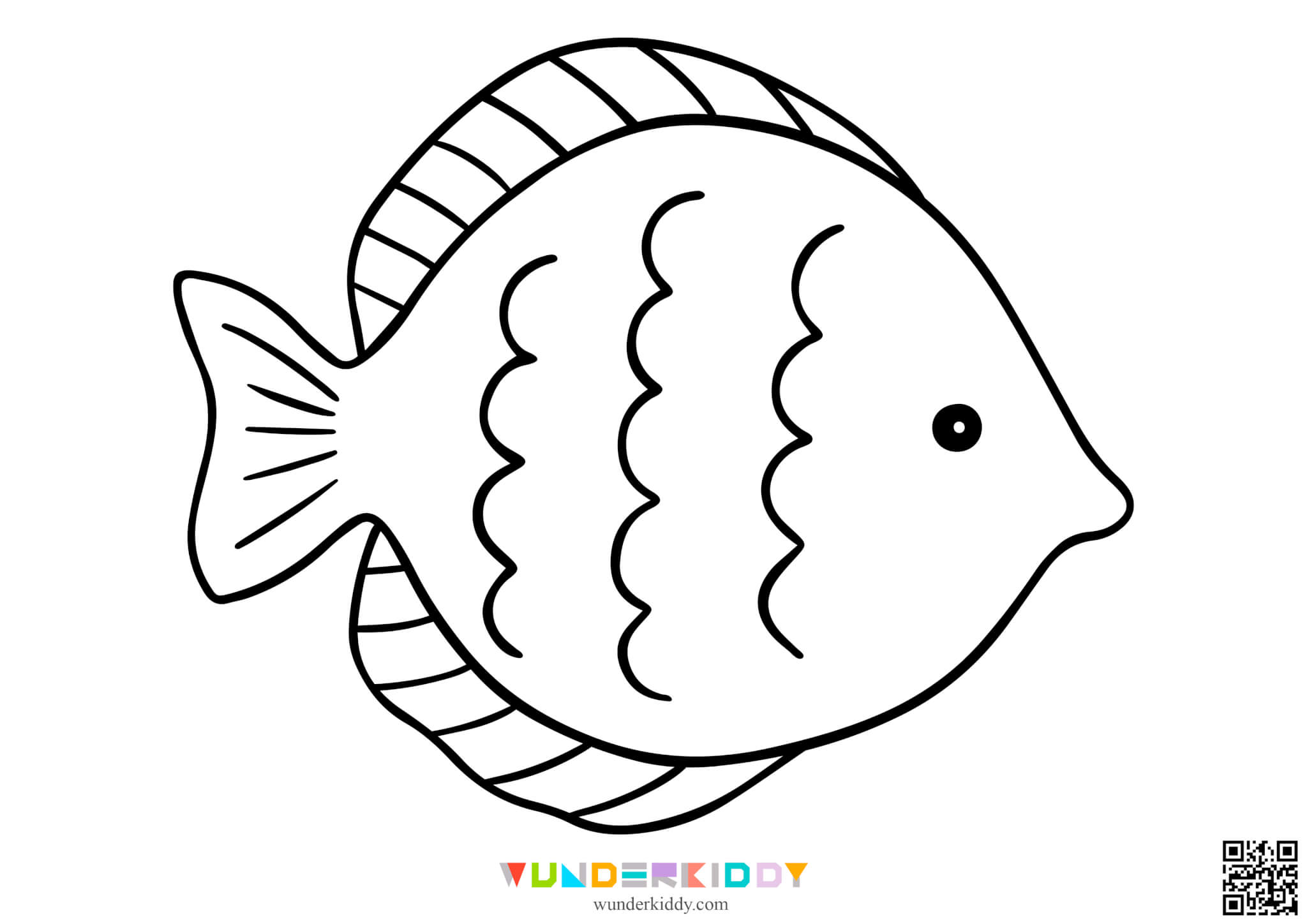 Printable fish template and coloring pages for kids