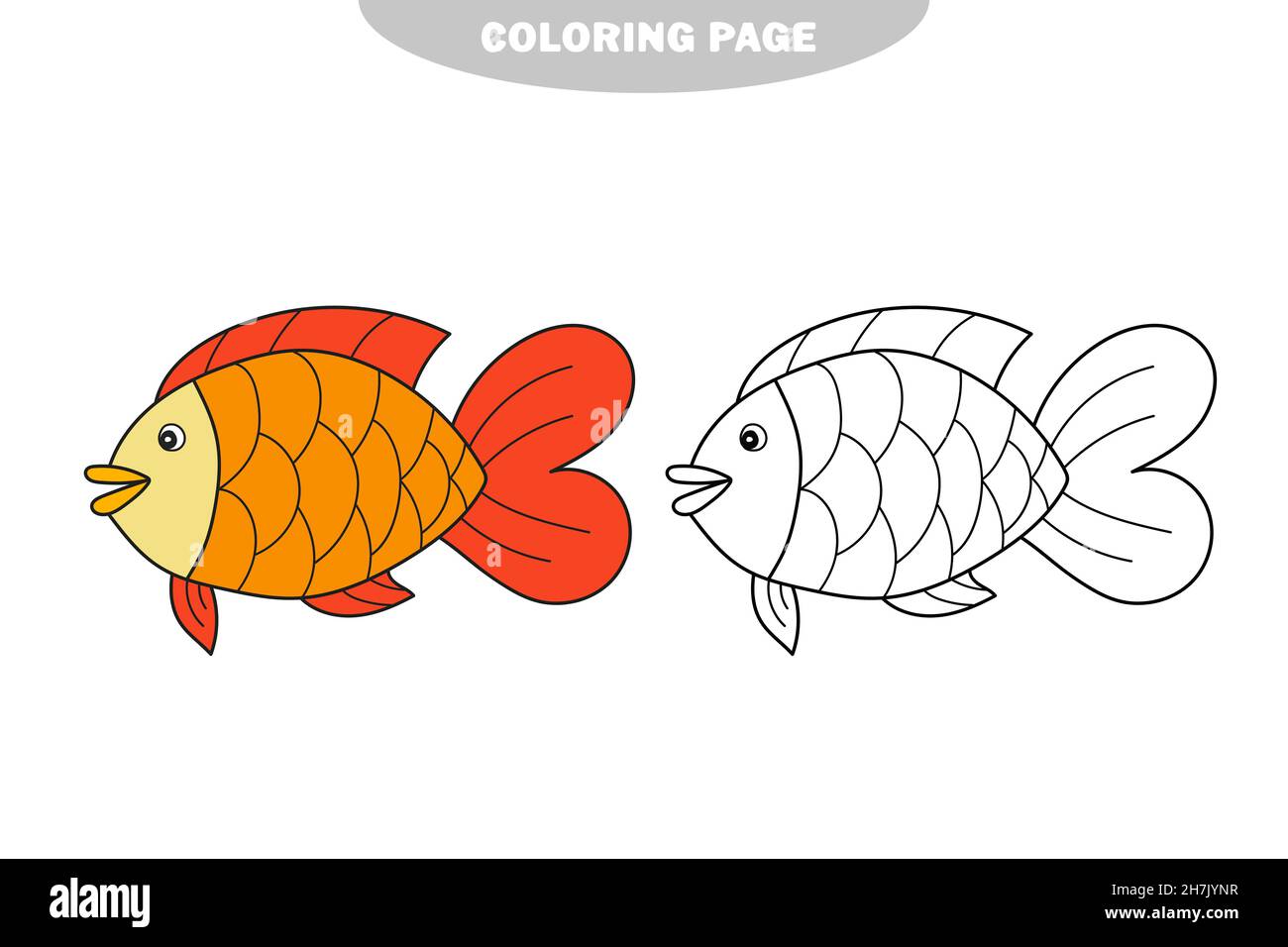 Simple coloring page drawing worksheet for preschool kids with easy gaming level