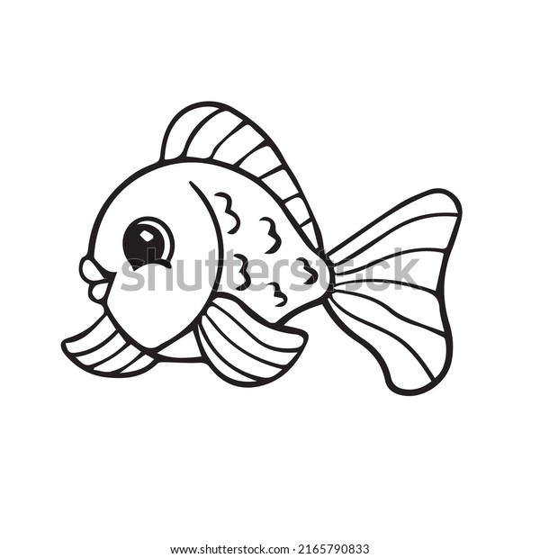 Fish coloring book page preschool children stock vector royalty free