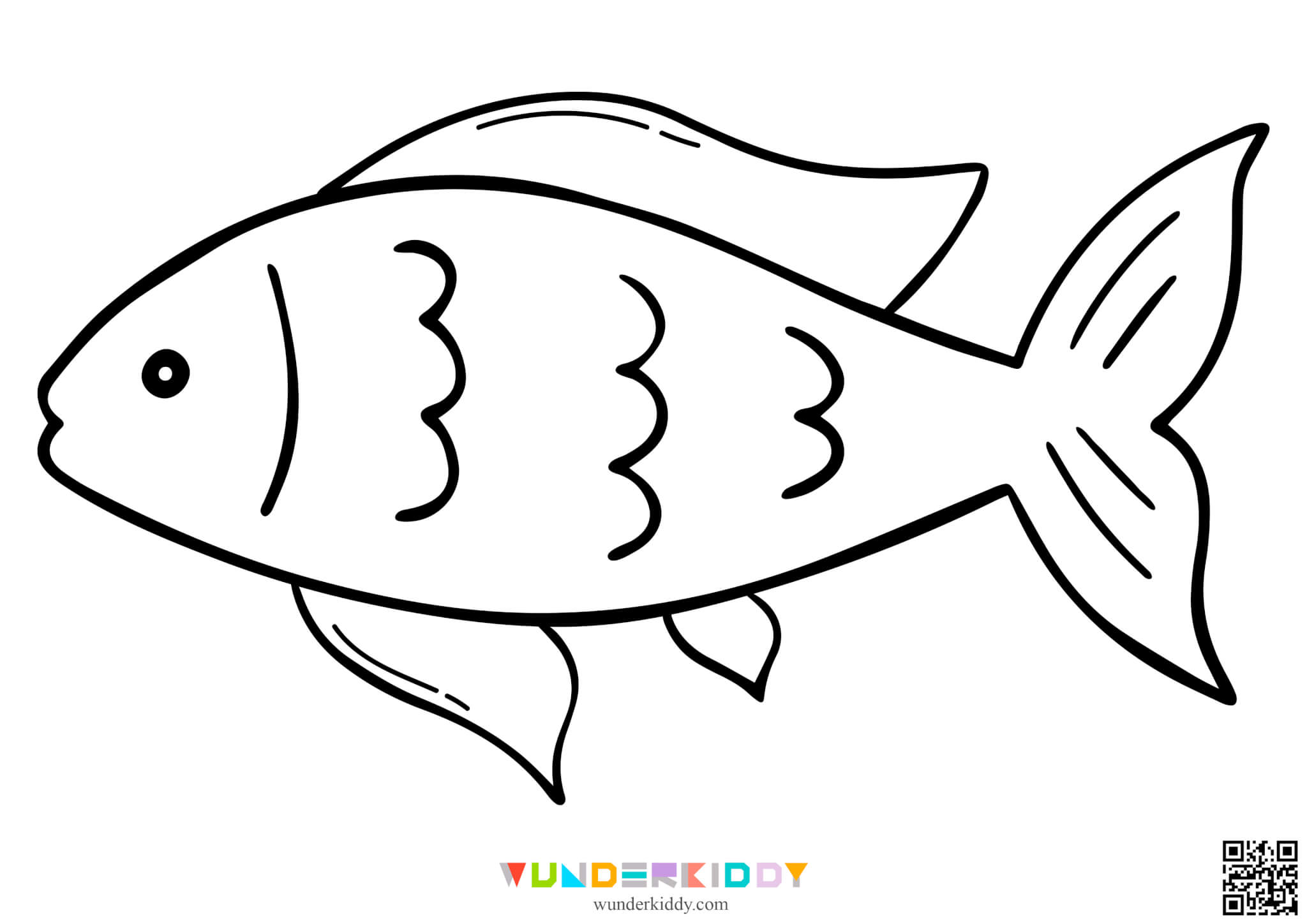 Printable fish template and coloring pages for kids