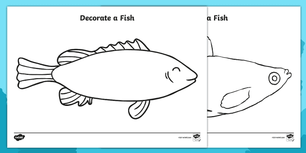 Printable fish drawing outline simple fish template