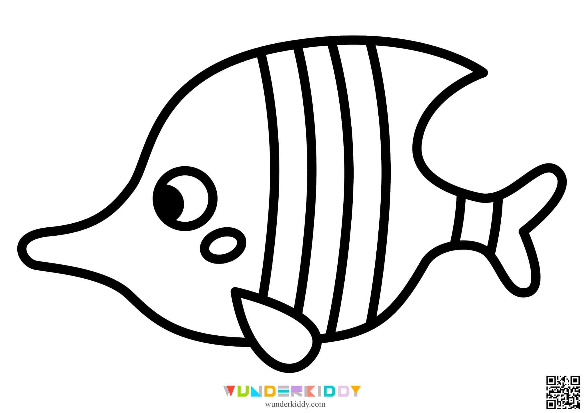 Printable fish template and coloring pages for kids