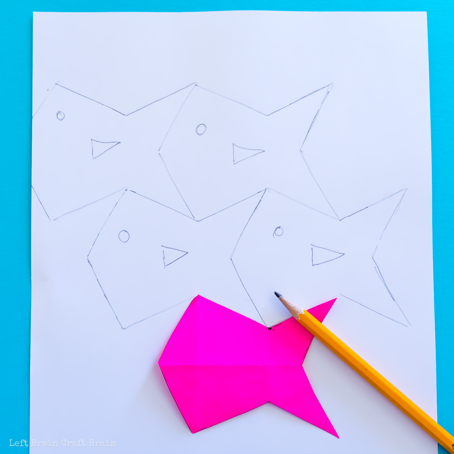 How to make fish tessellations with sticky notes creating patterns