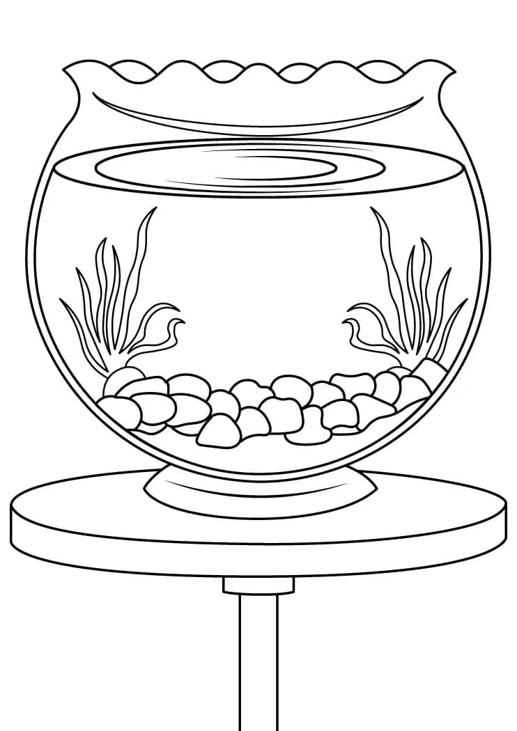 Fish bowl coloring pages printable for free download