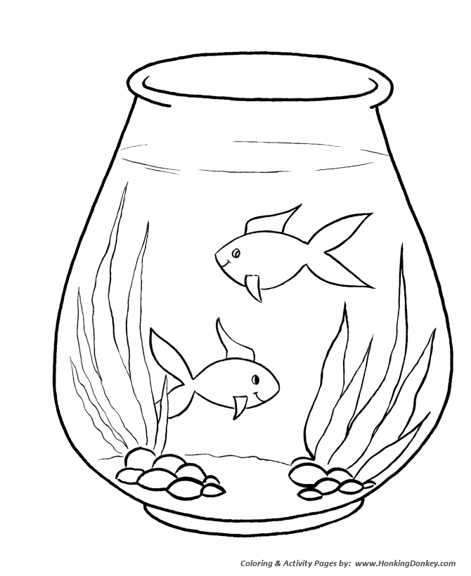 Simple shapes coloring pages free printable simple shapes fish bowl coloring activity pages for pre