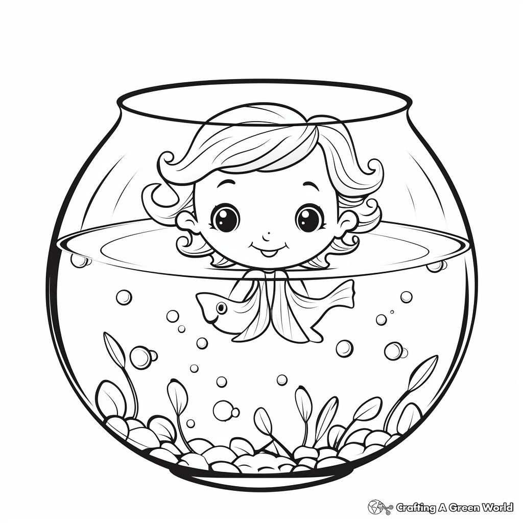 Fish bowl coloring pages