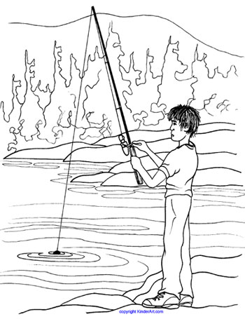 Fishing coloring page â
