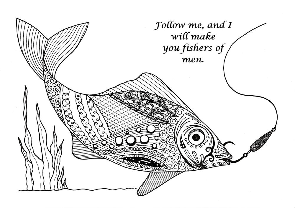 Fishers of men adult coloring page