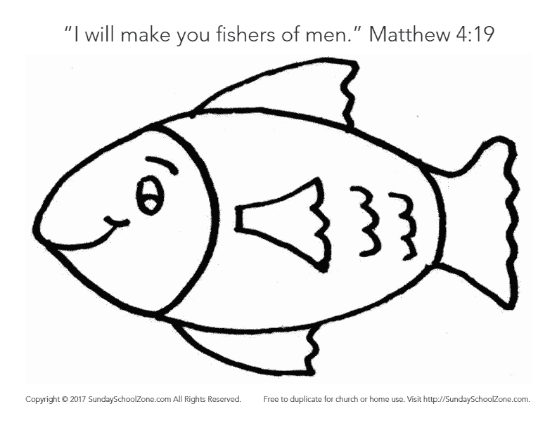 Fishers of men bible story coloring page for kids