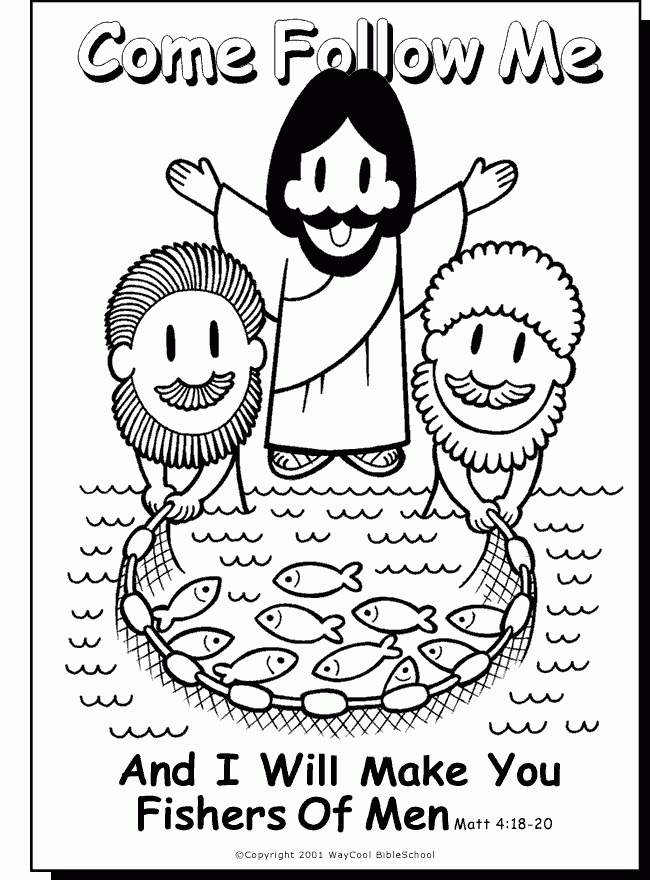 Free coloring page fishers of men coloring page in fishers of men coloring page fâ sunday school coloring pages sunday school activities bible school crafts