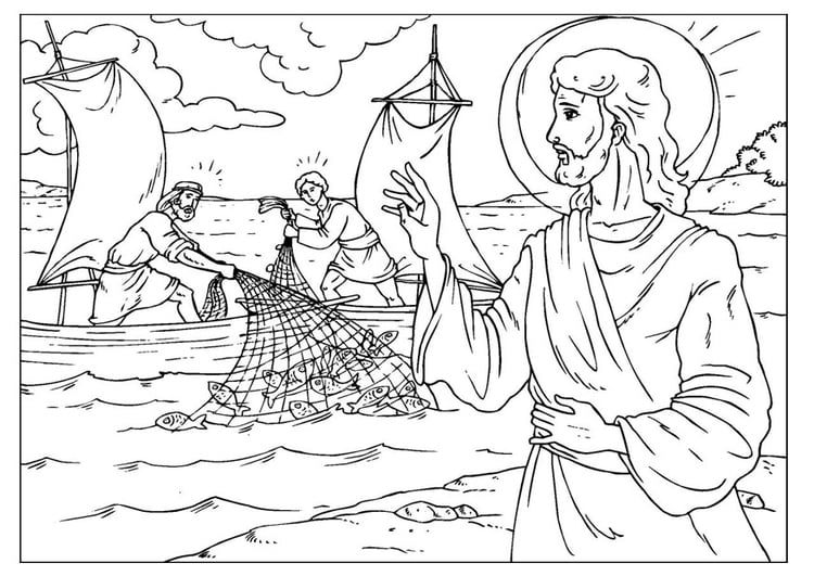 Coloring page fishers of men