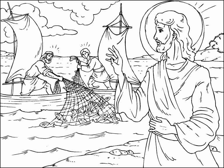 Free coloring page jul fishers of men