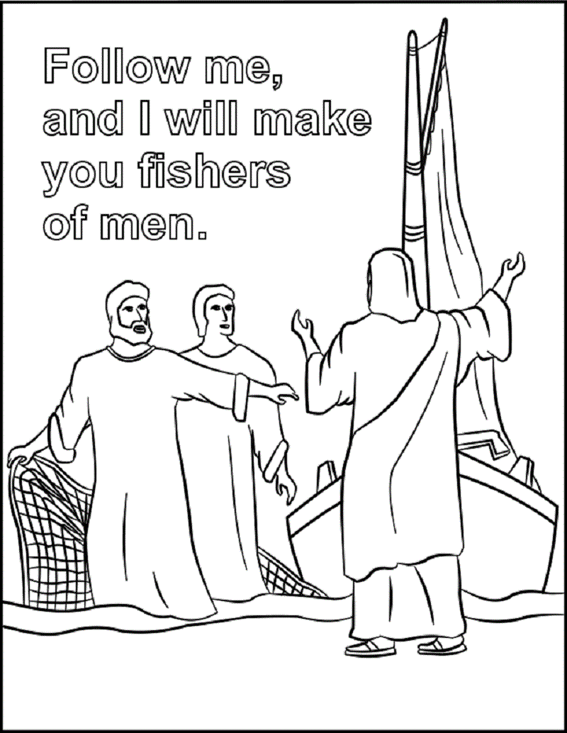 Fishers of men coloring page for fish lovers educative printable sunday school coloring pages sunday school kids sunday school