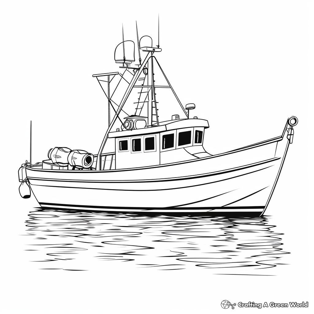 Fishing boat coloring pages