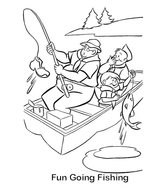 Fishing coloring pages printable for free download