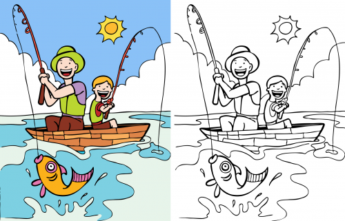 Advanced coloring page â gone fishing