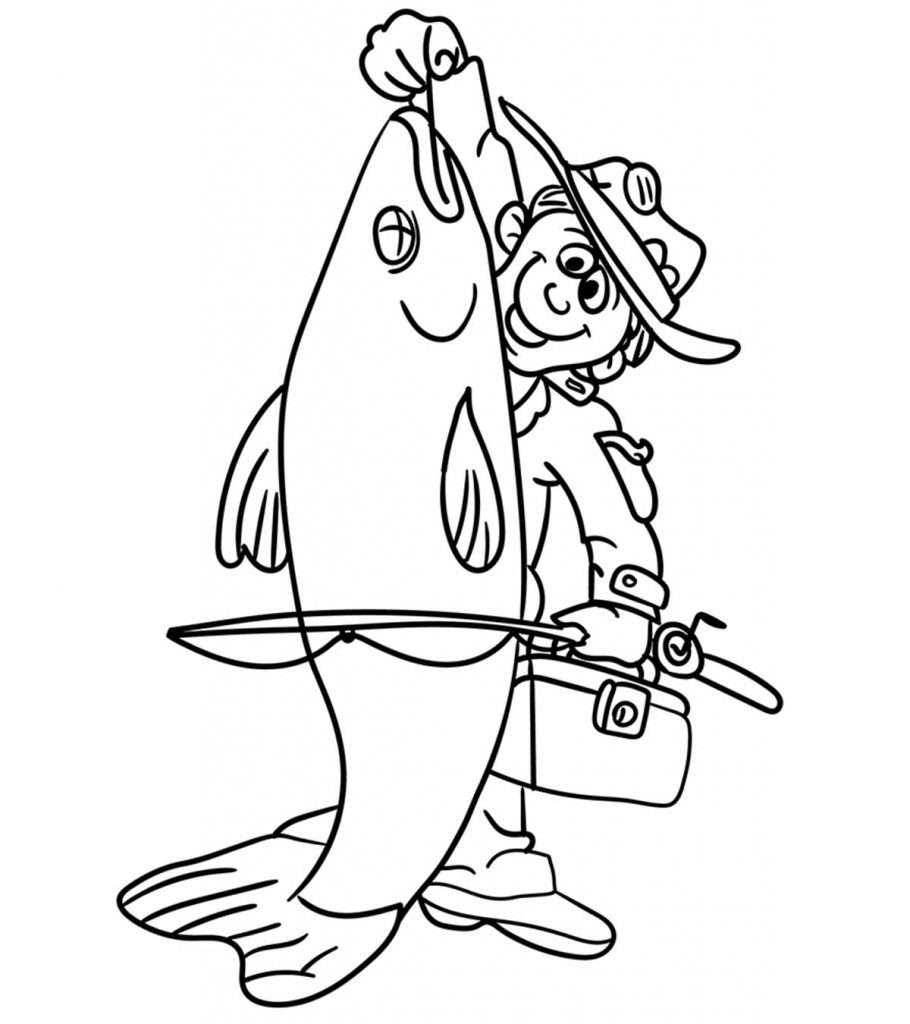 Fisherman coloring pages for your kids