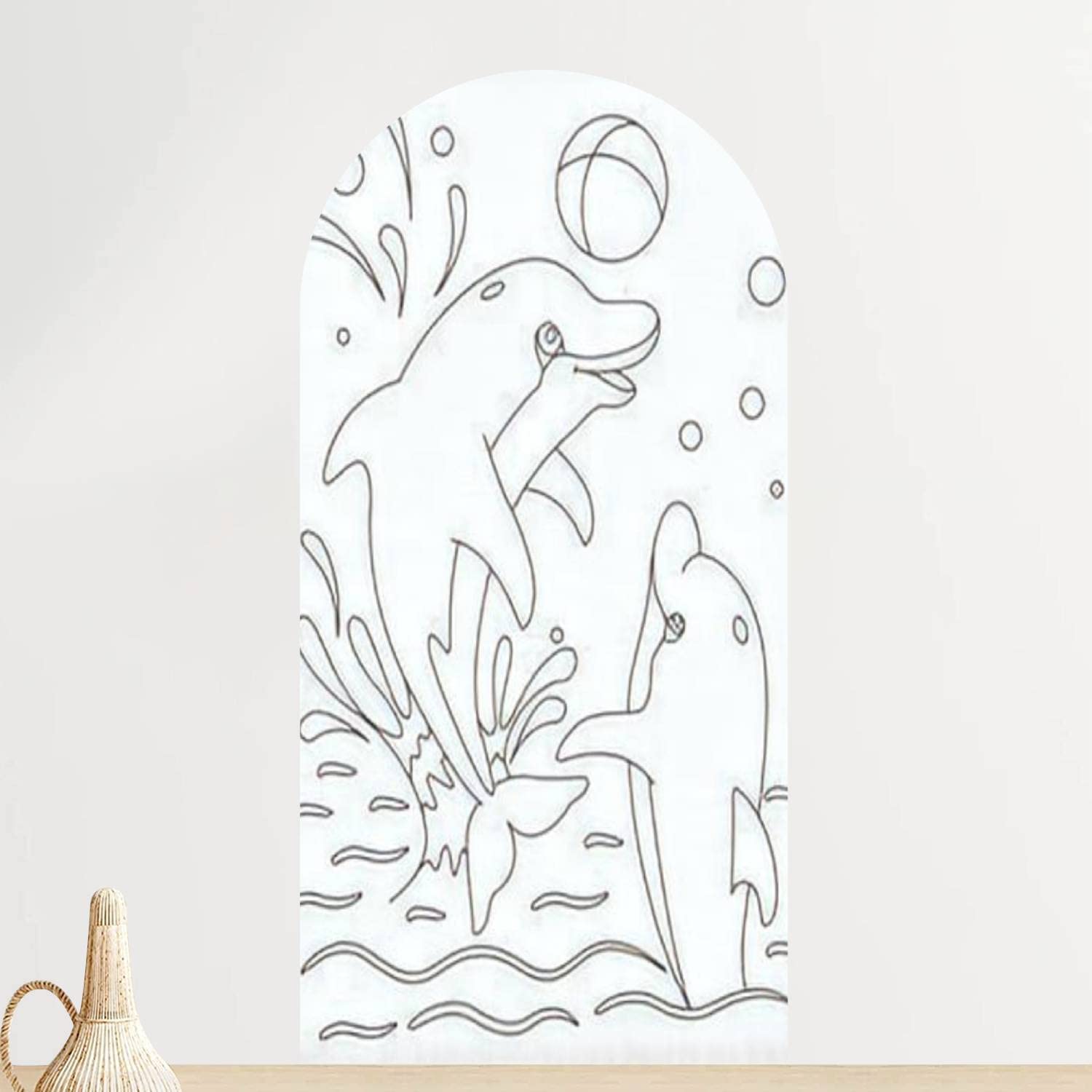 Arch wall decal dolphins coloring page animals cartoon coloring page outline of peel and stick wallpaper self