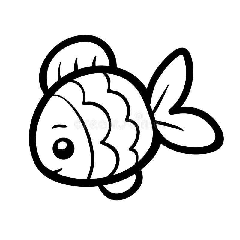 Coloring book fish stock vector illustration of adorable