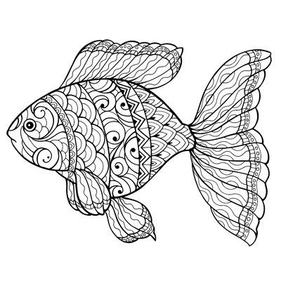 Wall decals color fish drawings fish coloring page