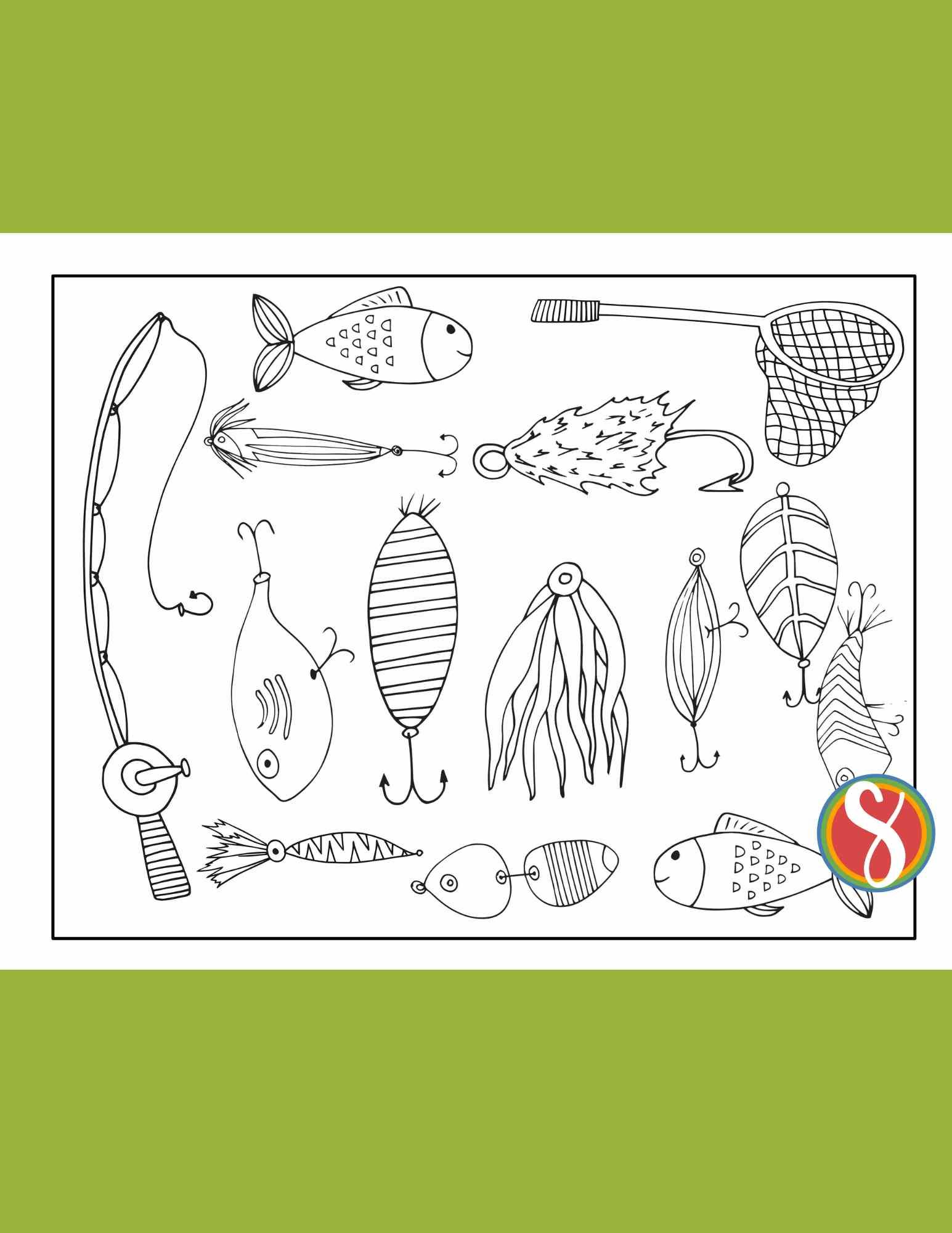 Free fishing coloring pages â stevie doodles