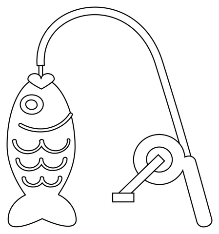 Fishing pole coloring page free printable coloring pages