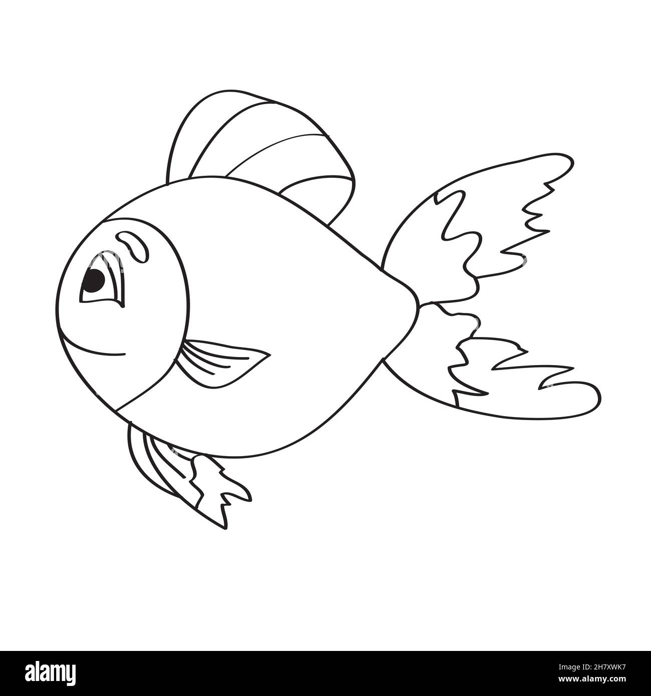 Simple coloring page drawing worksheet for preschool kids with easy gaming level