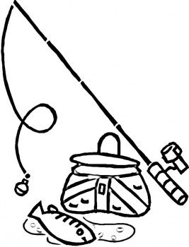 Equipment for fishing fish coloring page easy coloring pages mermaid coloring pages