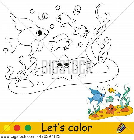 Cute happy sea fish vector photo free trial bigstock