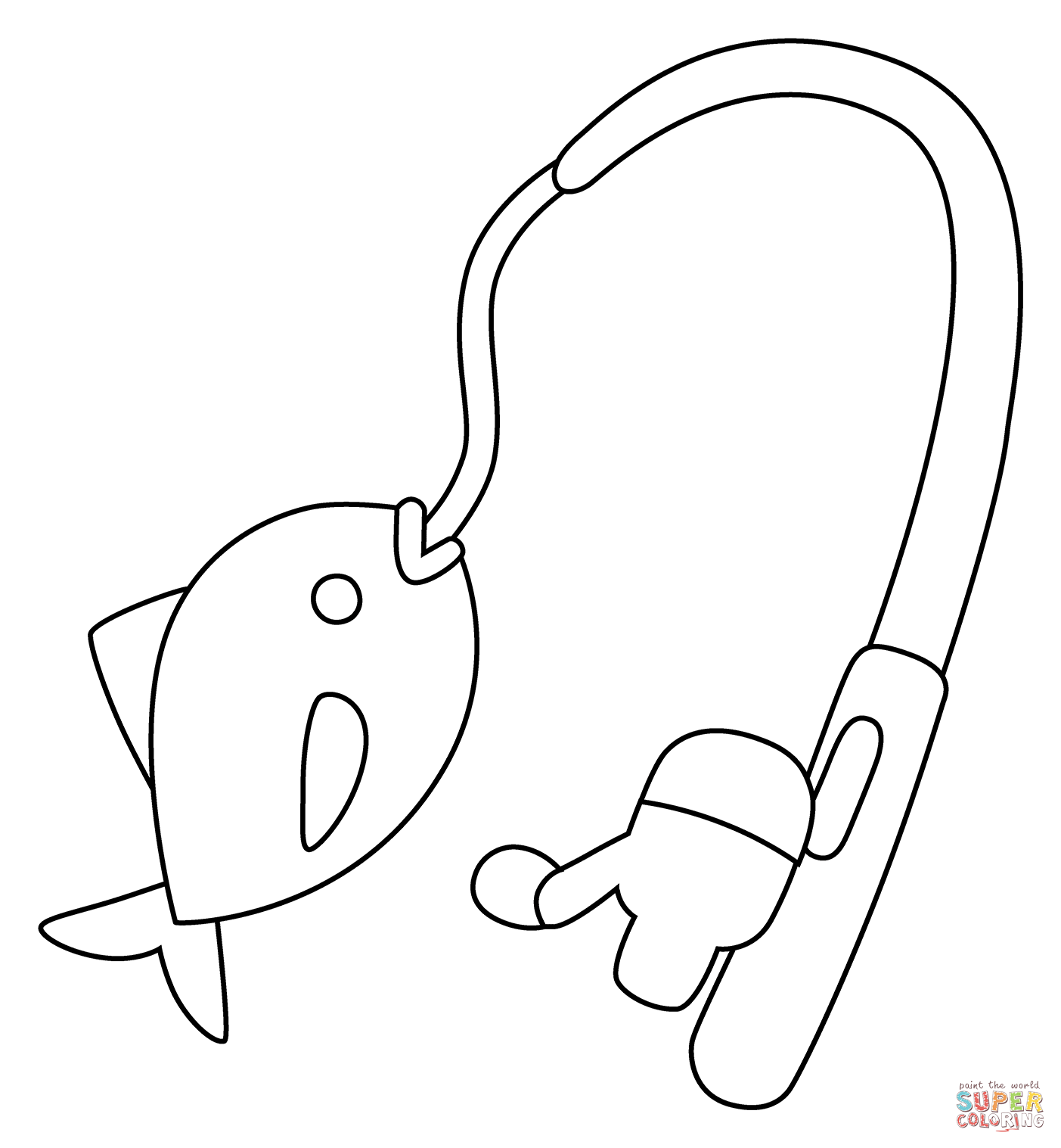 Fishing pole emoji coloring page free printable coloring pages