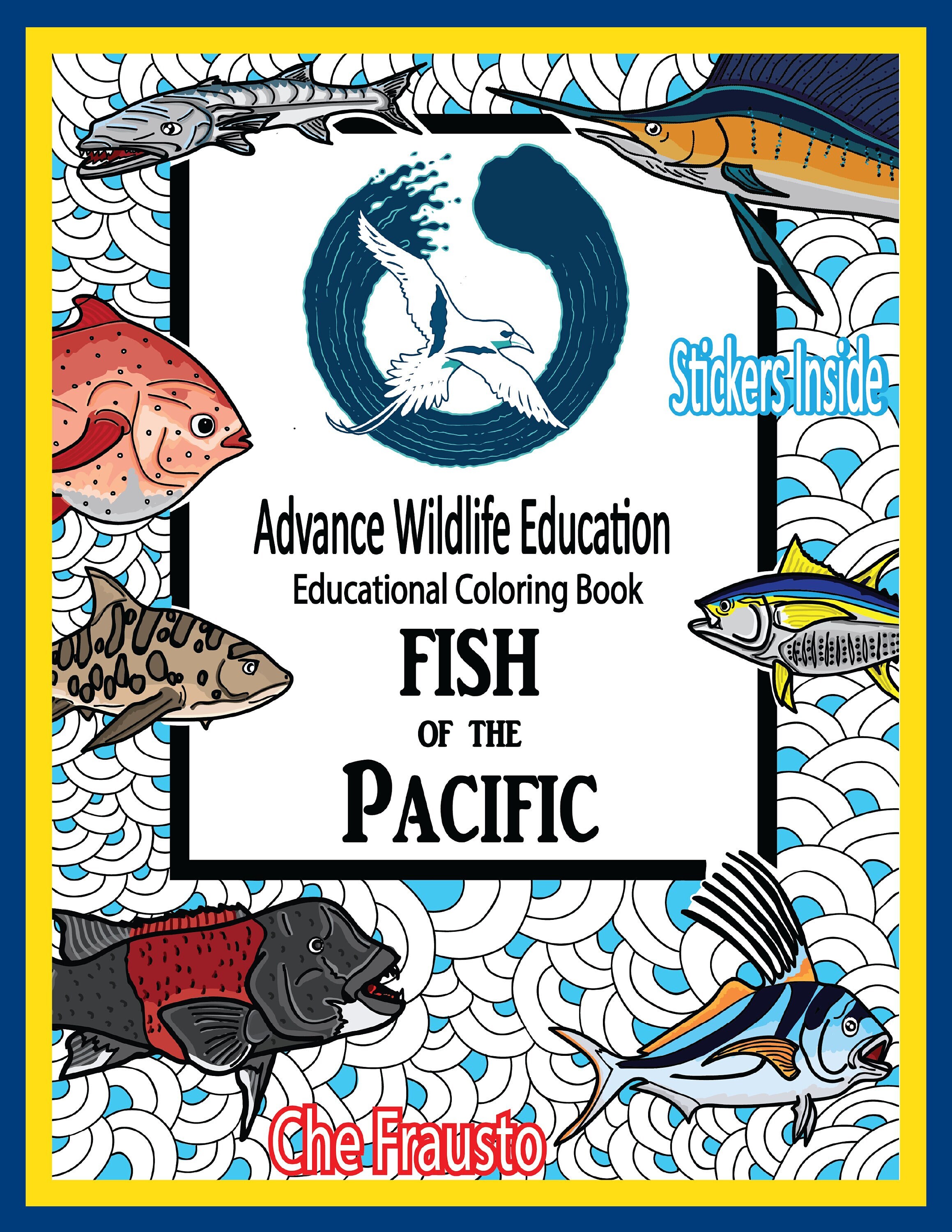 Fish of the pacific wildlife educational coloring book