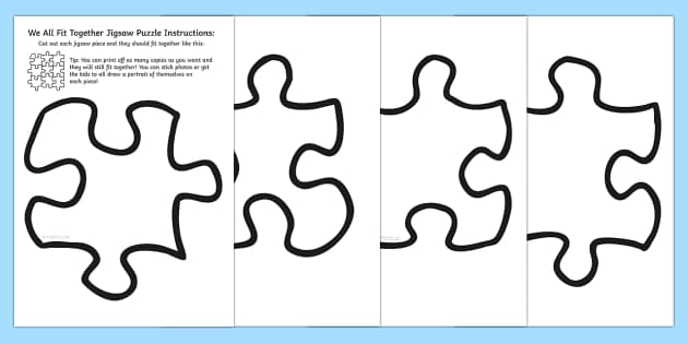 Printable puzzle pieces template for kids usa