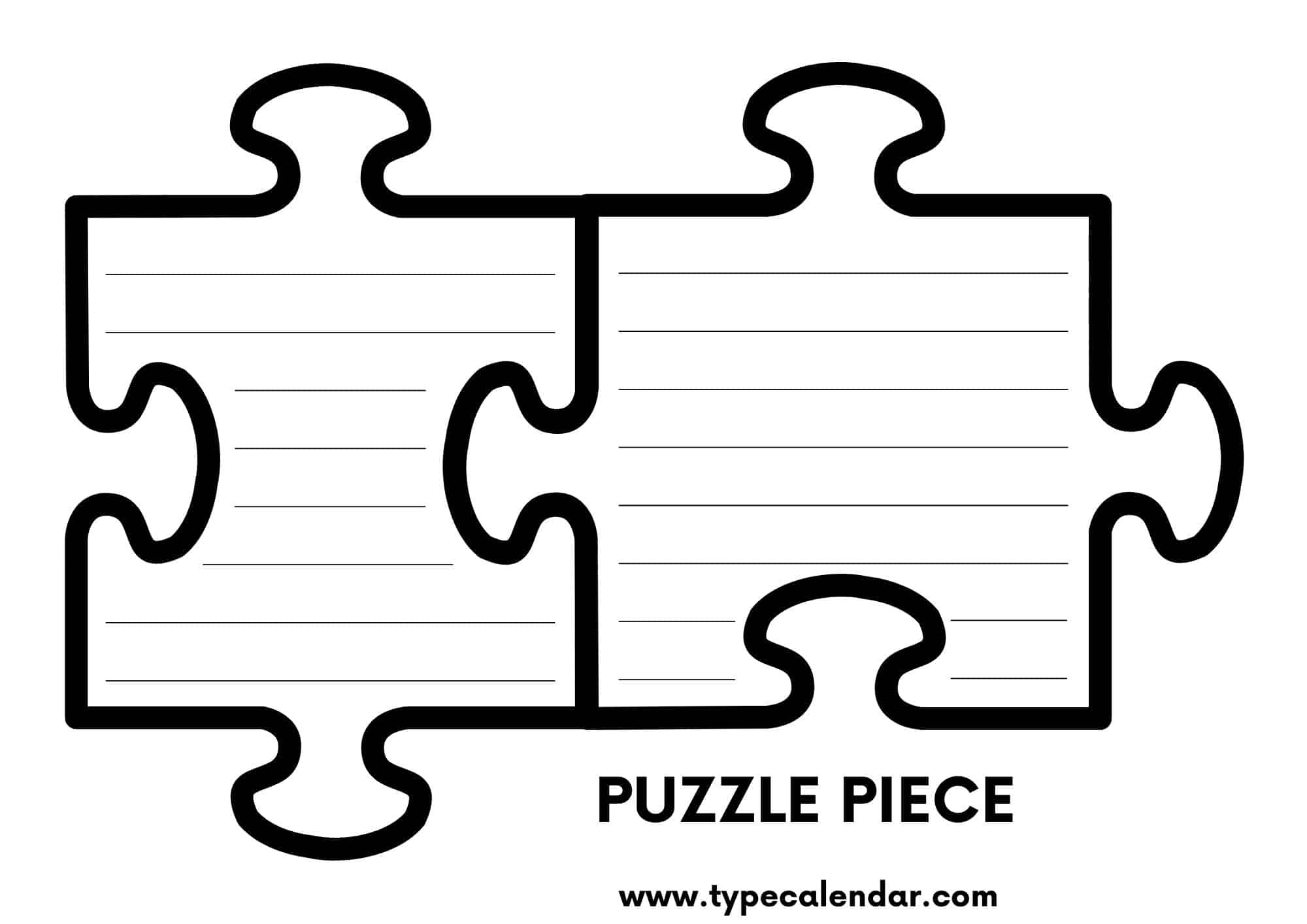 Free printable puzzle piece templates pdf piece