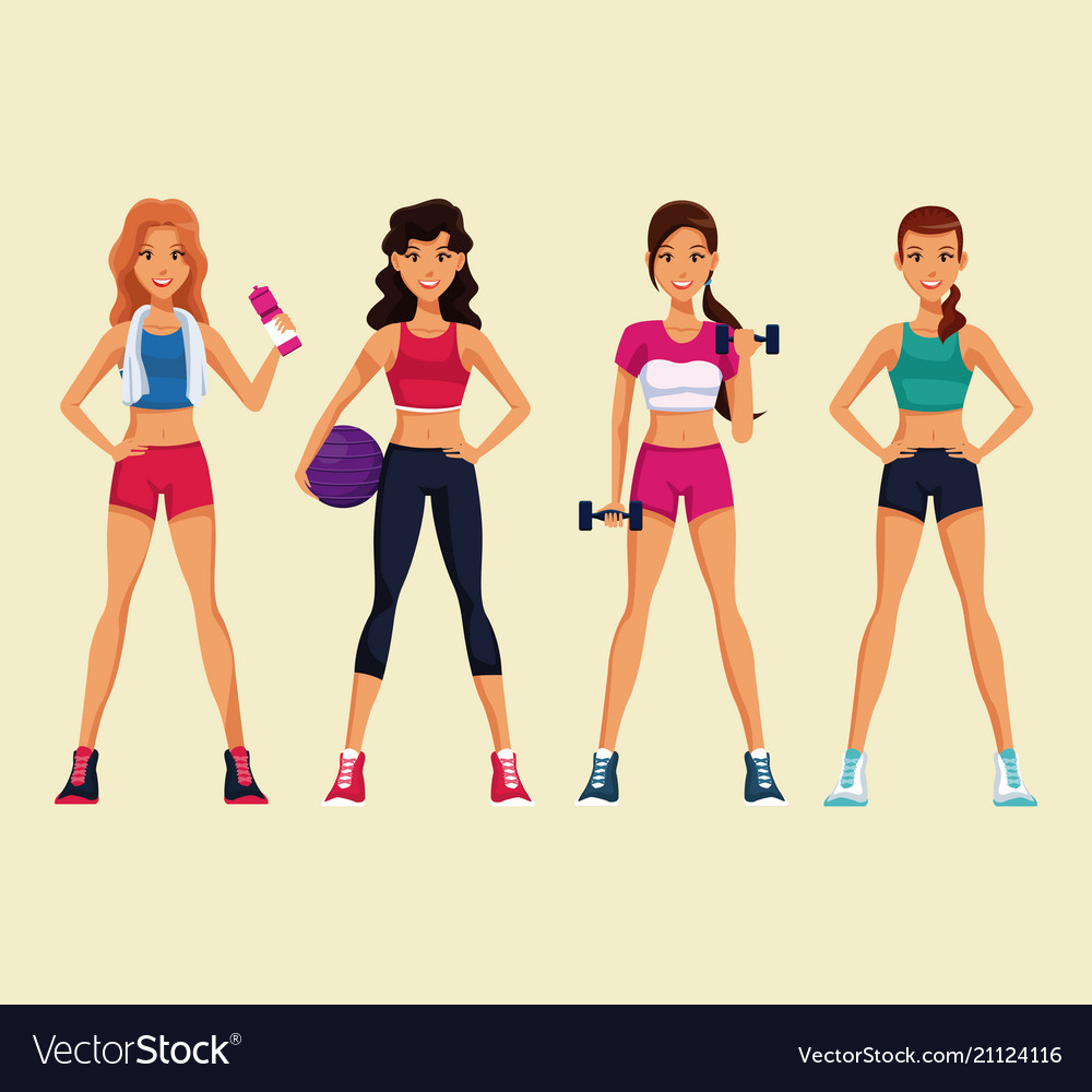 Fitness exercise cartoon Royalty Free Vector Image